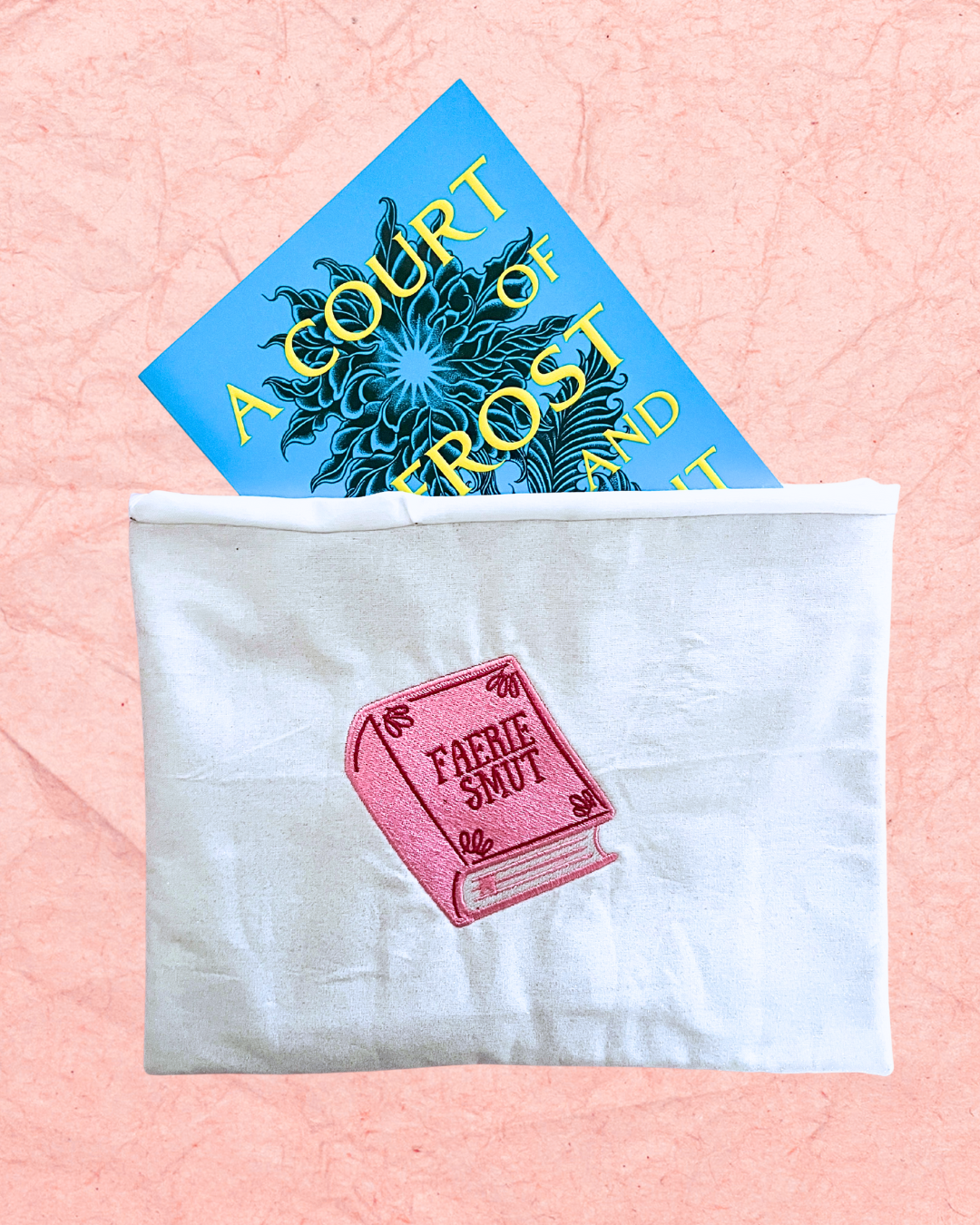 Faerie Smut Embroidered Book Sleeve | Cozy Quilted Book And Kindle Protector