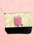 Kawaii Bookish Embroidered Canvas Zipper Bag | Canvas Embroidered Bag Bookish Accessory