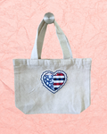 America 250 Embroidered Canvas Tote Bag | Canvas Embroidered Coastal Bag Accessory