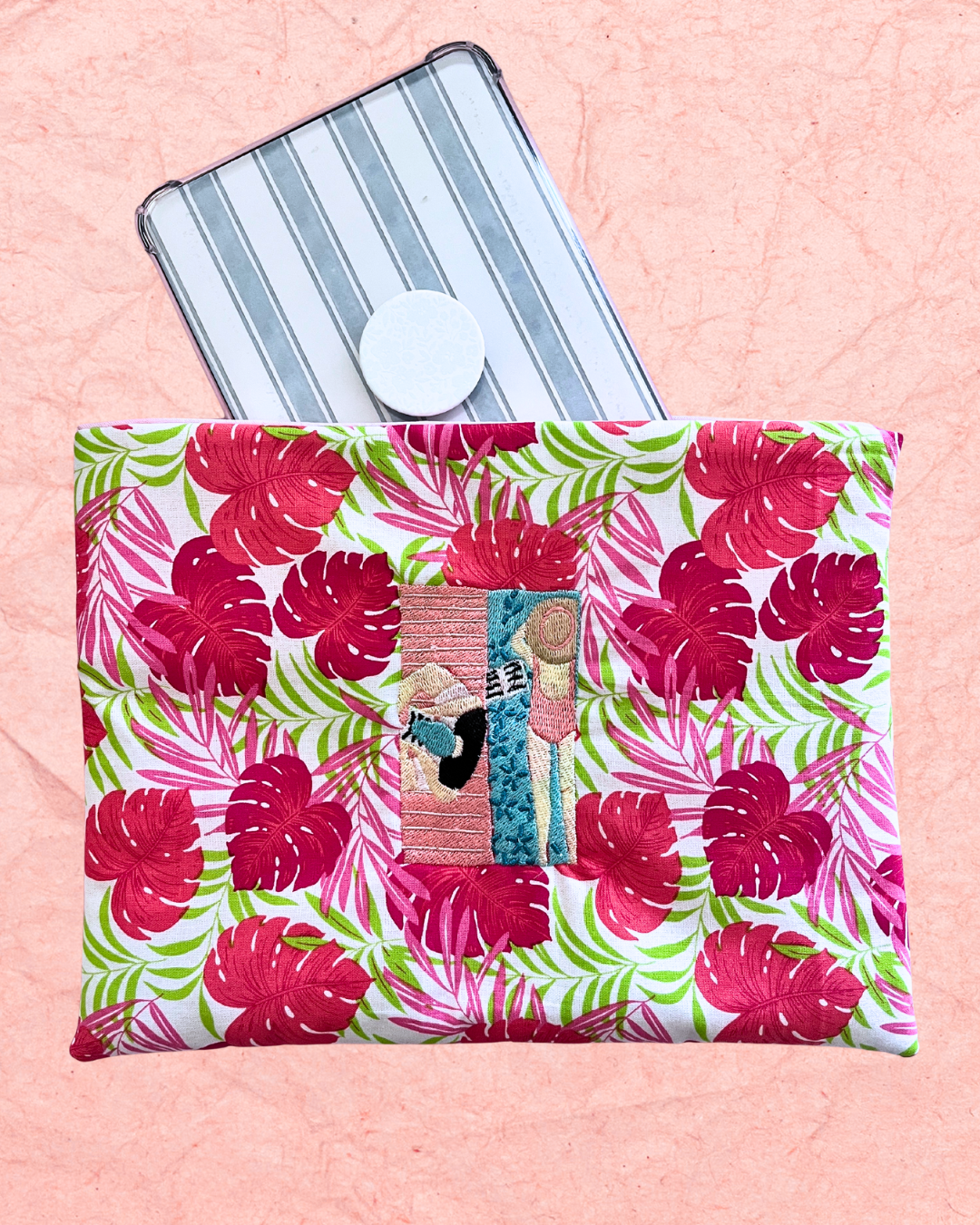 Beach Read Emily Henry Inspired Embroidered Vacation Book Sleeve | Cozy Quilted Book And Kindle Protector