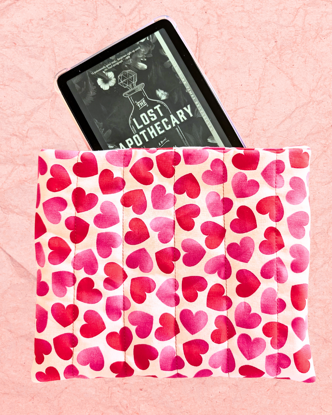 Queen of Hearts Book Sleeve | Cozy Quilted Book And Kindle Protector